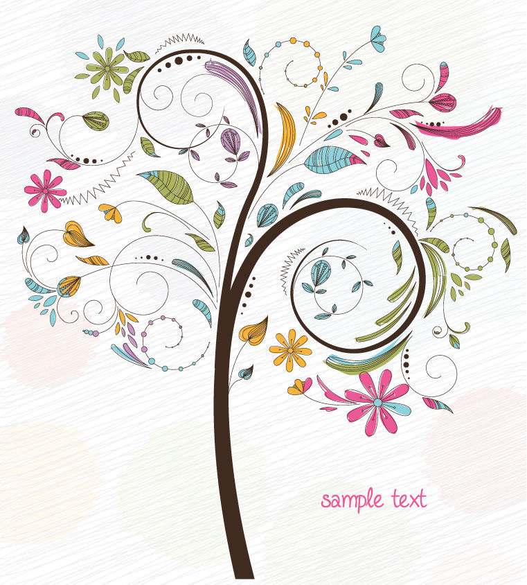 free vector Abstract Swirl Floral Tree Vector Graphic